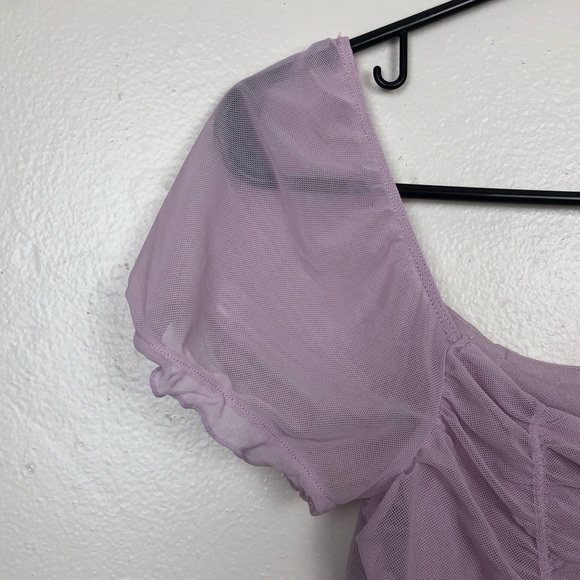 Divided Puffy Sleeve Pink Princess Top - Picture 2 of 4